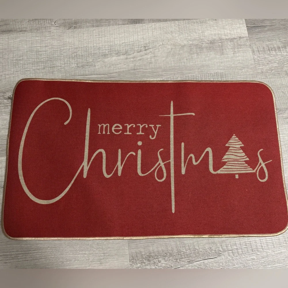 Red Merry Christmas Rug